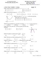 Đề kiểm tra cuối kì 1 Toán 10 năm 2021 – 2022 trường THPT Nguyễn Trân – Bình Định