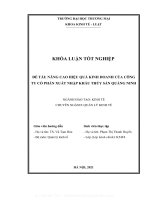 NÂNG CAO HIỆU QUẢ KINH DOANH của CÔNG TY cổ PHẦN XUẤT NHẬP KHẨU THỦY sản QUẢNG NINH 