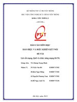 BÁO CÁO MÔN HỌC BÁO HIỆU VÀ ĐIỀU KHIỂN KẾT NỐI ĐỀ TÀI Lát cắt mạng, QoS và chức năng mạng lõi 5G