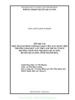 (SKKN mới NHẤT) SKKN một số giải pháp chỉ đạo giáo viên xây dựng môi trường giáo dục lấy trẻ làm trung tâm tại trường mầm non thị trấn quan sơn 