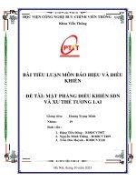 BÀI TIỂU LUẬN MÔN BÁO HIỆU VÀ ĐIỀU KHIỂN ĐỀ TÀI MẶT PHẲNG ĐIỀU KHIỂN SDN VÀ XU THẾ TƯƠNG LAI