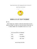 Hoàn thiện quy trình và phương pháp định giá bất động sản phục vụ cho vay tại NH TMCP đầu tư và phát triển Việt Nam ( BIDV ) chi nhánh Từ Liêm - Khoá luận tốt nghiệp 248