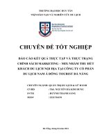 THỰC tập và THỰC TRẠNG CHÍNH SÁCH MARKETING – MIX NHẰM THU hút KHÁCH DU LỊCH nội địa tại CÔNG TY cổ PHẦN DU LỊCH NAM á ĐÔNG TOURIST đà NẴNG