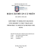 GIỚI THIỆU về SHERATON GRAND đà NẴNG RESORT và THỰC TRẠNG QUY TRÌNH PHỤC vụ KHÁCH tại bộ PHẬN NHÀ HÀNG 