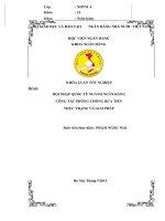 Hội nhập quốc tế ngành NH công tác phòng chống rửa tiền. Thực trạng và giải pháp - Khoá luận tốt nghiệp 273