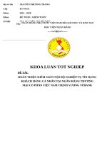 Hoàn thiện kiểm soát nội bộ nghiệp vụ tín dụng khách hàng cá nhân tại NHTMCP Việt Nam Thịnh Vượng VPBank - Khoá luận tốt nghiệp 230