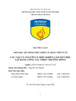 TIỂU LUẬN môn học hệ THỐNG điều KHIỂN tự ĐỘNG TRÊN ô tô cấu tạo và NGUYÊN lý điều KHIỂN làm mát độc lập BẰNG CÔNG tắc NHIỆT THƯỜNG ĐÓNG 
