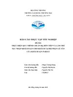 THỰC HIỆN QUY TRÌNH CHUẨN bị, đón TIẾP và làm THỦ tục NHẬP KHÁCH sạn CHO KHÁCH tại bộ PHẬN lễ tân của KHÁCH sạn PARIAT