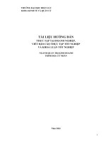 TÀI LIỆU HƯỚNG DẪN THỰC TẬP TẠI DOANH NGHIỆP, VIẾT BÁO CÁO THỰC TẬP TỐT NGHIỆP  VÀ KHOÁ LUẬN TỐT NGHIỆP   NGÀNH QUẢN TRỊ KINH DOANH TRÌNH ĐỘ: CỬ NHÂN