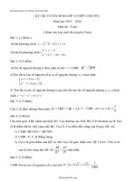 Đề thi tuyển sinh lớp 10 THPT chuyên năm học 2015 – 2016 môn thi: Toán ( dành cho học sinh thi chuyên toán)39315