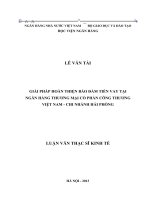 0014 giải pháp hoàn thiện bảo đảm tiền vay tại NHTM CP công thương việt nam   chi nhánh hải phòng luận văn thạc sĩ kinh tế