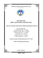 Ngành ngân hàng trong đại dịch covid 19