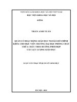 (LUẬN văn THẠC sĩ) quản lý hoạt động giáo dục ngoài giờ chính khóa cho học viên trường đại học phòng cháy chữa cháy theo hướng phối hợp các lực lượng giáo dục 