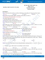 Bộ 5 đề thi thử THPT QG môn Vật Lý năm 2021-2022 có đáp án Trường THPT Nguyễn Văn Linh