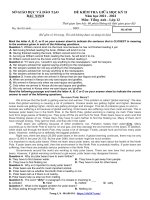 Đề thi giữa học kỳ 2 môn Tiếng Anh 12 năm 2021 – 2022 sở GD&ĐT Bắc Ninh