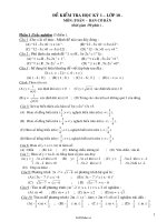 Đề kiểm tra Toán 10 chuẩn  Học kì 1  Đề số 2537225