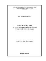 (LUẬN văn THẠC sĩ) tội vi phạm quy định về tham gia giao thông đường bộ từ thực tiễn tỉnh bình định 