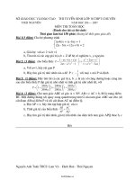 Đê thi tuyển sinh lớp 10 THPT chuyên năm học 206 – 2007 môn thi: Toán Học41763