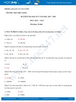 Đề kiểm tra HK1 môn Vật lý 9 năm học 2019-2020 có đáp án trường THCS Hội Nghĩa