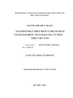 0446 giải pháp phát triển dịch vụ phi tín dụng tại sở giao dịch 1 NH đầu tư và phát triển việt nam luận văn thạc sĩ kinh tế