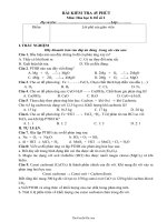 Bài kiểm tra 45 phút môn: Hóa học 8  Đề số 240413