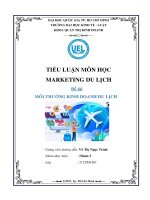 TIỂU LUẬN MÔN HỌC MARKETING DU LỊCH Đề tài MÔI TRƯỜNG KINH DOANH DU LỊCH