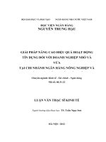 0353 giải pháp nâng cao hiệu quả hoạt động tín dụng đối với doanh nghiệp nhỏ và vừa tại chi nhánh NH nông nghiệp và phát triển nông thôn hải châu luận văn thạc sĩ kinh tế