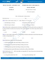 Đề kiểm tra chất lượng HK1 môn Vật lý 11 năm học 2019-2020 TT GDTX Phú Vang