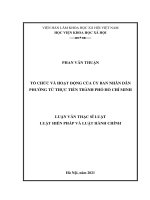 (LUẬN văn THẠC sĩ) tổ chức và hoạt động của ủy ban nhân dân phường từ thực tiễn thành phố hồ chí minh 