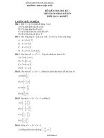 Đề kiểm tra Toán 10 chuẩn  Học kì 1  Đề số 2638316
