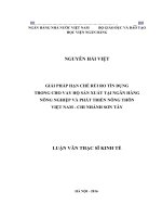 0071 giải pháp hạn chế rủi ro tín dụng trong cho vay hộ sản xuất tại NH nông nghiệp và phát triển nông thông việt nam   chi nhánh sơn tây luận văn thạc sỹ kinh tế