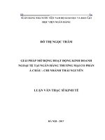 0138 giải pháp mở rộng hoạt động kinh doanh ngoại tệ tại NHTM CP á châu   chi nhánh thái nguyên luận văn thạc sỹ kinh tế