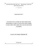 0338 giải pháp nâng cao hiệu quả hoạt động kinh doanh dịch vụ thẻ của NH nông nghiệp và phát triển nông thôn việt nam   chi nhánh sở giao dịch luận văn thạc sỹ kinh tế
