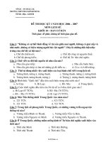 Đề kiểm tra Lịch sử 10 chuẩn  Học kì 1  Đề số 1843784