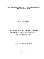 0551 giải pháp ứng dụng công cụ tài chính phái sinh tại NH đầu tư và phát triển việt nam luận văn thạc sĩ kinh tế