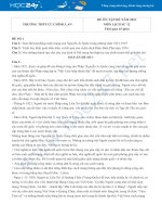 Bộ 5 đề ôn tập hè môn Lịch sử 12 năm 2021 có đáp án Trường THPT Cù Chính Lan