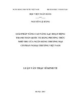Giải pháp nâng cao năng lực hoạt động thanh toán quốc tế bằng phương thức nhờ thu của ngân hàng thương mại cổ phần ngoại thương việt nam,luận văn thạc sĩ kinh tế