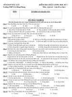 Đề kiểm tra Lịch sử 10 chuẩn  Học kì 1  Đề số 1243786