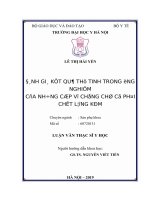 (LUẬN văn THẠC sĩ) đánh giá kết quả thụ tinh trong ống nghiệm của những cặp vợ chồng chỉ có phôi chất lượng kém 