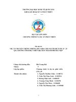 TIỂU LUẬN dự án TRUYỀN THÔNG PHÒNG HIVAIDS CHO NGƯỜI độ TUỔI 15   25 QUA ĐƯỜNG TÌNH dục TRÊN địa bàn THÀNH PHỐ hà nội 