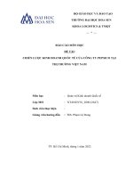 BÁO CÁO MÔN HọC ĐỀ TÀI: CHIẾN LƯỢC KINH DOANH QUốC TẾ CỦA CÔNG TY PEPSICO