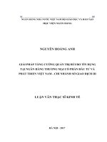 0520 Giải pháp tăng cường quản trị rủi ro tín dụng tại NHTM CP Đầu tư và Phát triển Việt Nam - Chi nhánh Sở giao dịch Luận văn Thạc sỹ Kinh tế