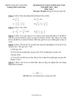 Đề khảo sát chất lượng đầu năm năm học 2015 – 2016 môn: Toán 7  Trường THCS Lâm Thao44638