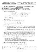 Đề thi tuyển sinh lớp 10 THPT chuyên ngoại ngữ năm 2007 môn thi: Toán43964