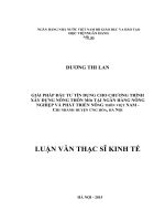 0546 Giải pháp đầu tư tín dụng cho chương trình xây dựng nông thôn mới tại NH Nông nghiệp và Phát triển nông thôn Việt Nam - chi nhánh Ứng Hòa Hà Nội Luận văn Thạc sỹ Kinh tế