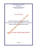 (LUẬN văn THẠC sĩ) giải pháp đảm bảo sinh kế cho người dân sau giải tỏa   trường hợp nghiên cứu tại dự án quảng trường trung tâm tỉnh tiền giang 