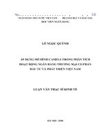 1437 áp dụng mô hình camels trong phân tích hoạt động NHTM CP đầu tư và phát triển việt nam  luận văn thạc sỹ kinh tế