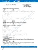 Đề thi giữa HK1 môn Hóa học 10 có đáp án năm 2020 Trường THPT Đông Anh