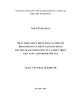 1130 phát triển hoạt động cho vay đối với khách hàng cá nhân tại NHTM CP đầu tư và phát triển việt nam   chi nhánh sơn tây luận văn thạc sỹ kinh tế