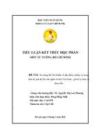 TIỂU LUẬN tư tưởng hồ chí minh về đặc điểm, nhiệm vụ trong thời kỳ quá độ lên chủ nghĩa xã hội việt nam   giá trị lý luận và thực tiễn 